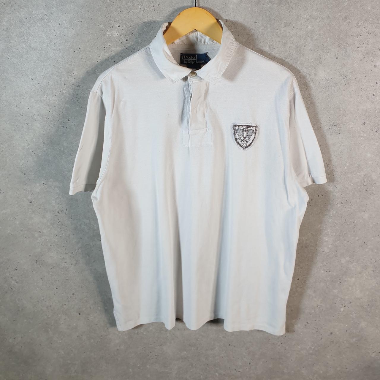 Vintage Ralph Lauren Polo Shirt Men’s XL White Custom Fit Embroidered Pony