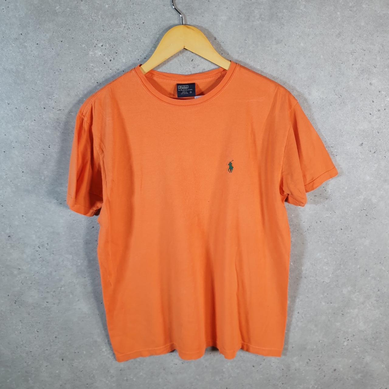 Vintage Ralph Lauren Polo T Shirt Men’s Small Orange Embroidered Classic Fit Pony C8586