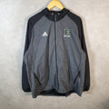 Vintage Adidas Windbreaker Track Jacket Mens Large Grey USA Three Stripes Full Zip