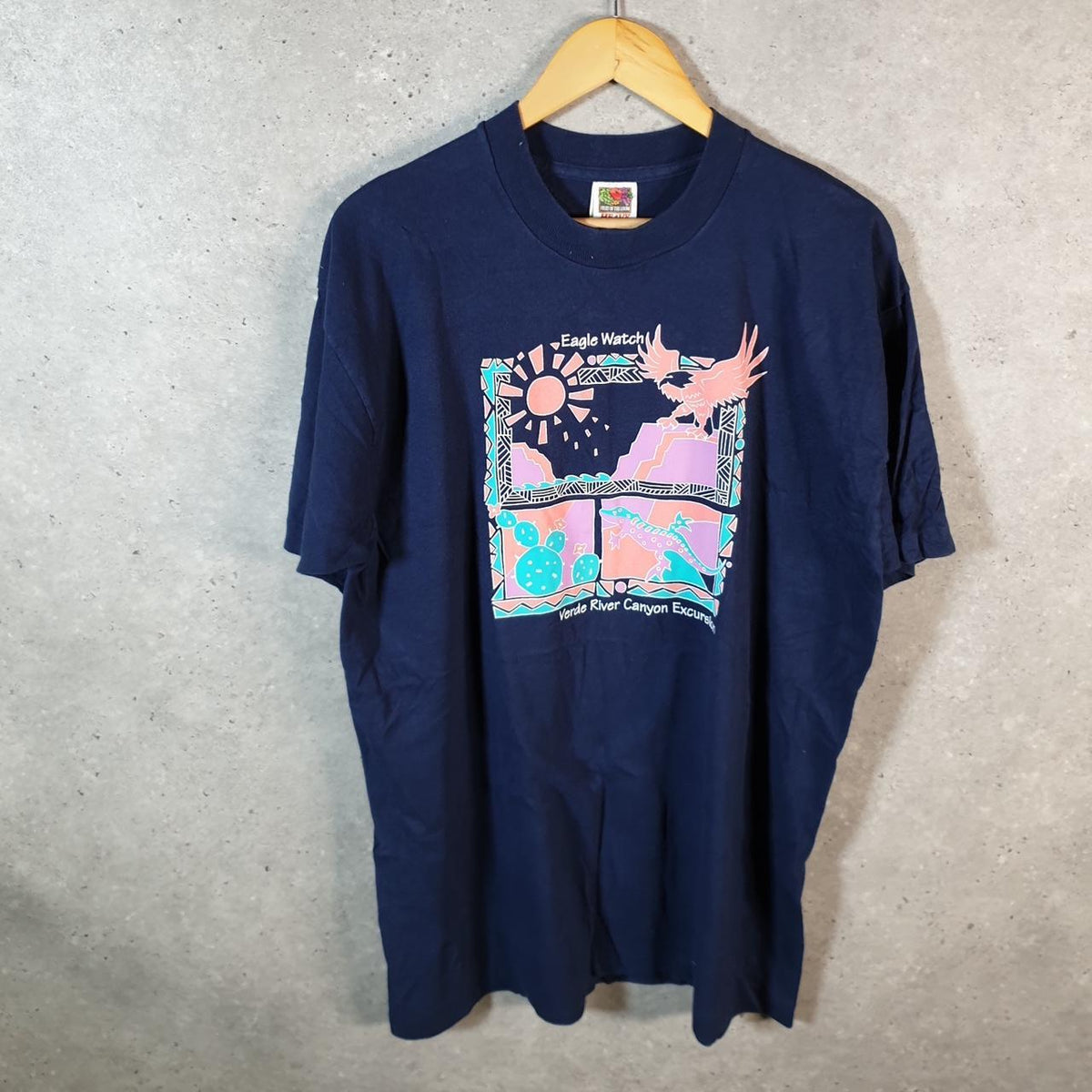 Vintage Fruit of the Loom Verde Canyon USA Single Stitch T Shirt Men’s XL Blue 1