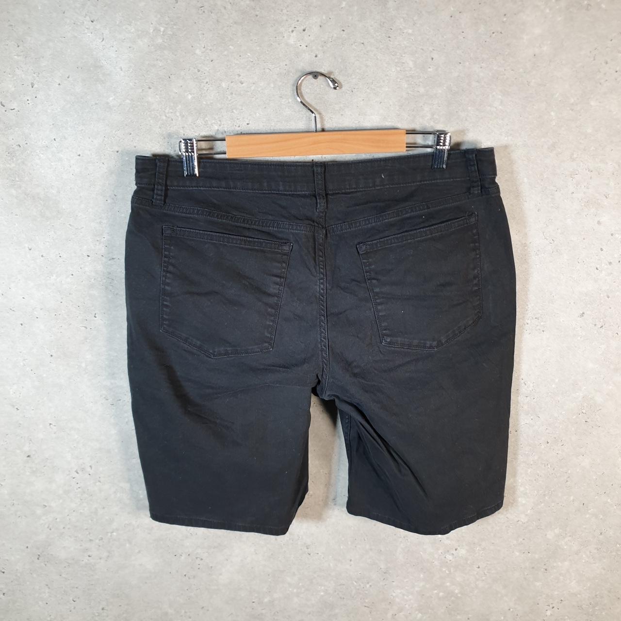 Vintage Lee Baggy Shorts Jorts Cargo Womens W36 Black Denim Relaxed Cargo