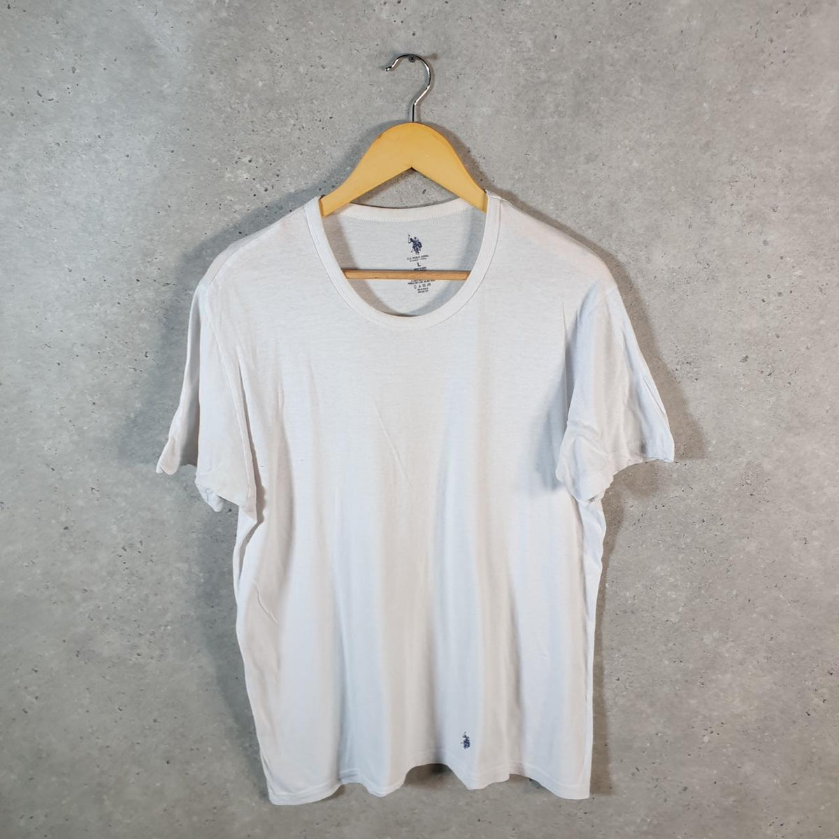 Vintage U.S. polo Assn. T Shirt Men’s Large White Casual Logo Embroidered Logo Y2K
