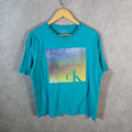 Vintage Calvin Klein Graphic T Shirt Men’s Medium Blue Regular Fit Spellout Logo