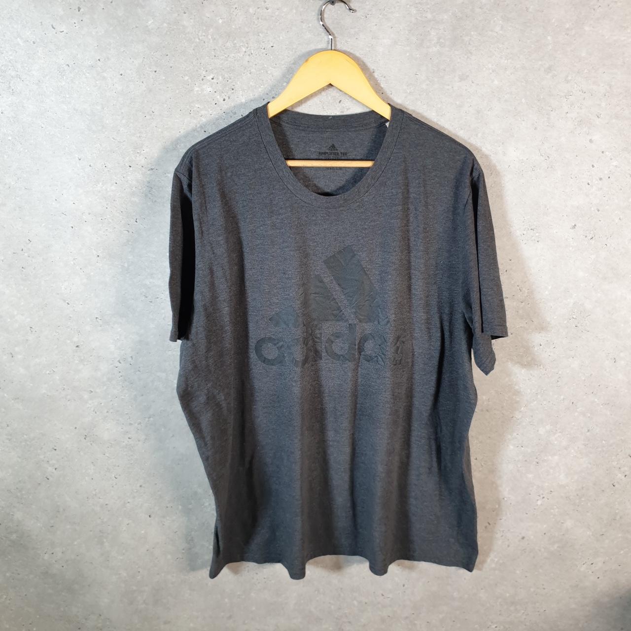 Vintage Adidas Amplifier T Shirt Men’s 2XL Grey Three Stripes Logo Athletic