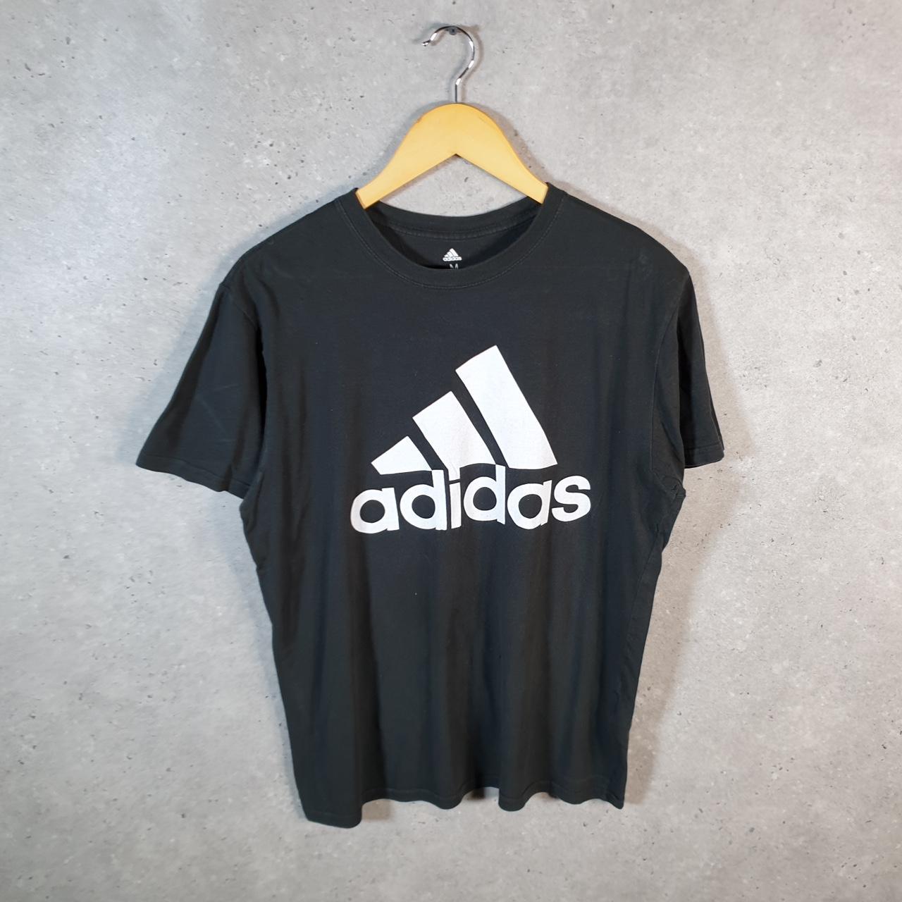 Vintage Adidas Golf T Shirt Shirt Men’s Medium Black Three Stripes Logo Athletic C9898