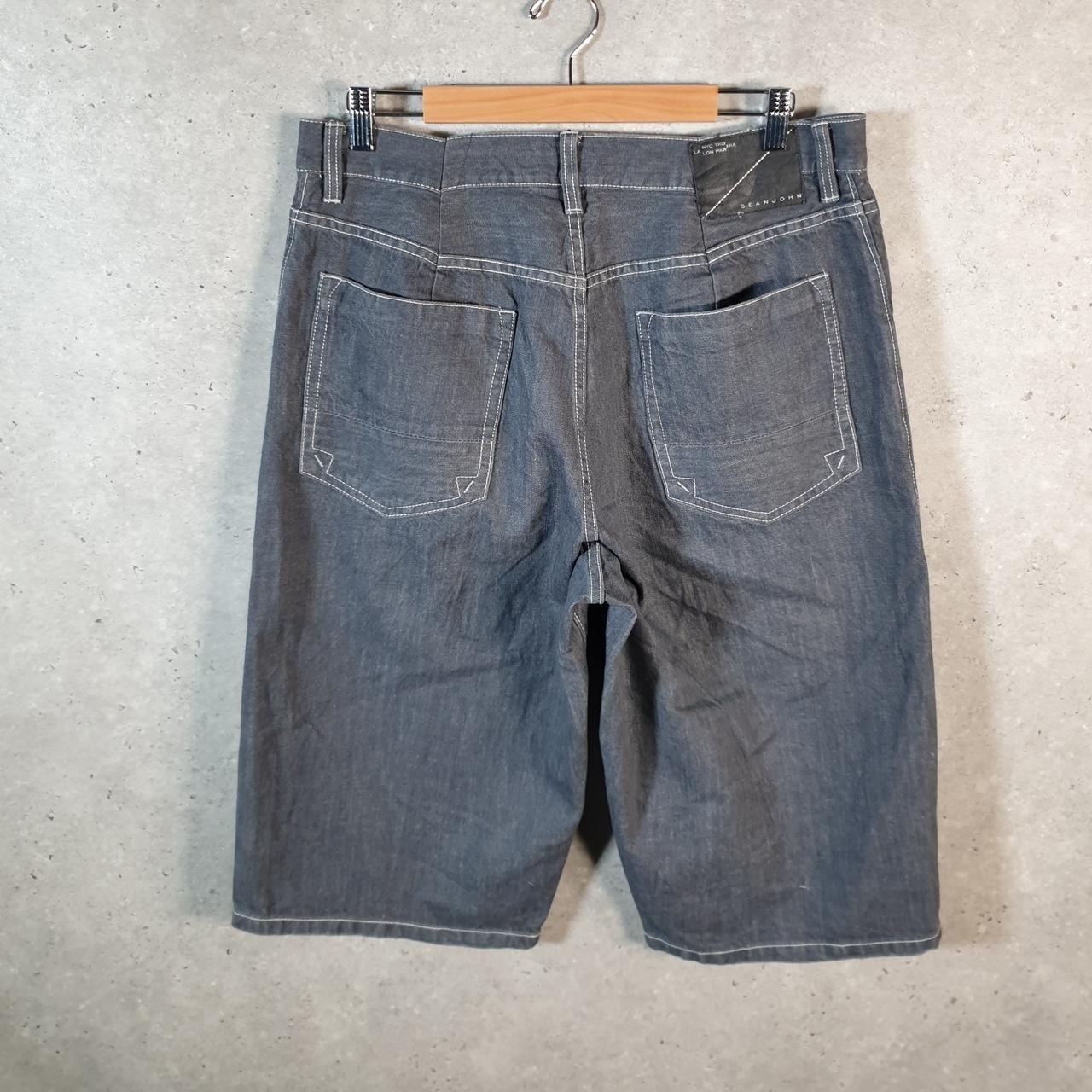 Vintage Sean John Baggy Y2K Hip Hop Jeans Shorts Jorts Mens W36 Grey Denim USA Big Fish Vintage