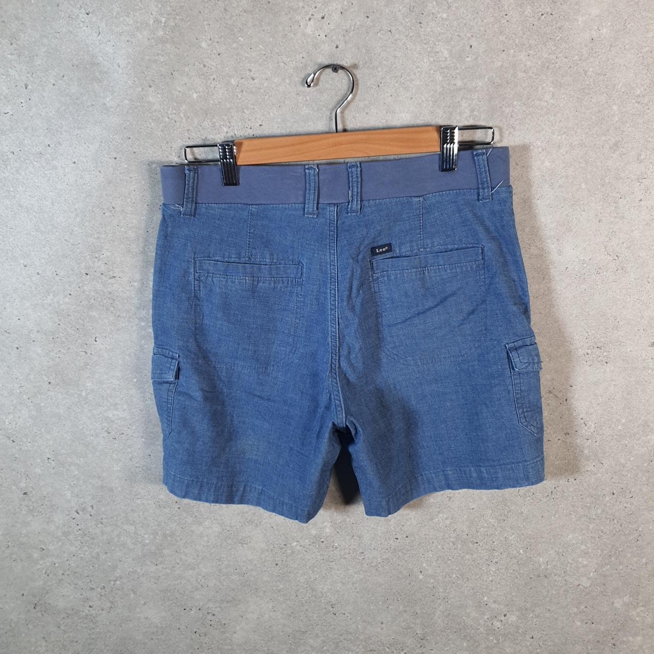Vintage Lee Baggy Shorts Jorts Cargo Womens W30 Blue Relaxed Cargo