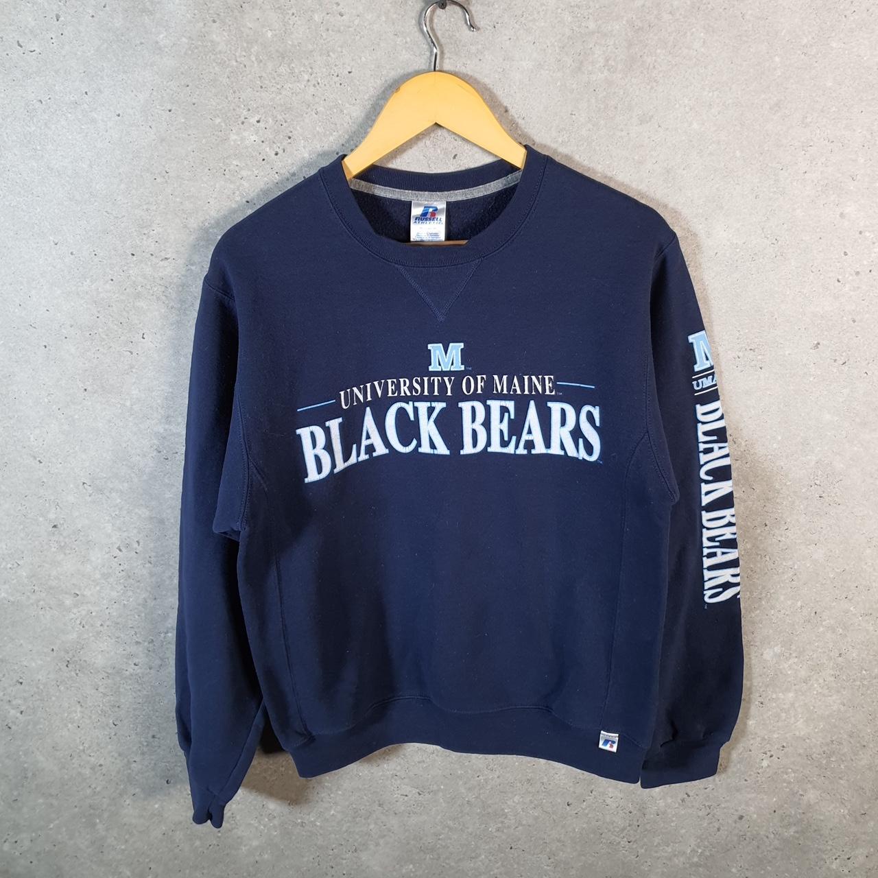 Vintage Russell Athletic Uni Maine Black Bears Sweatshirt Men’s S Navy Blue Pullover