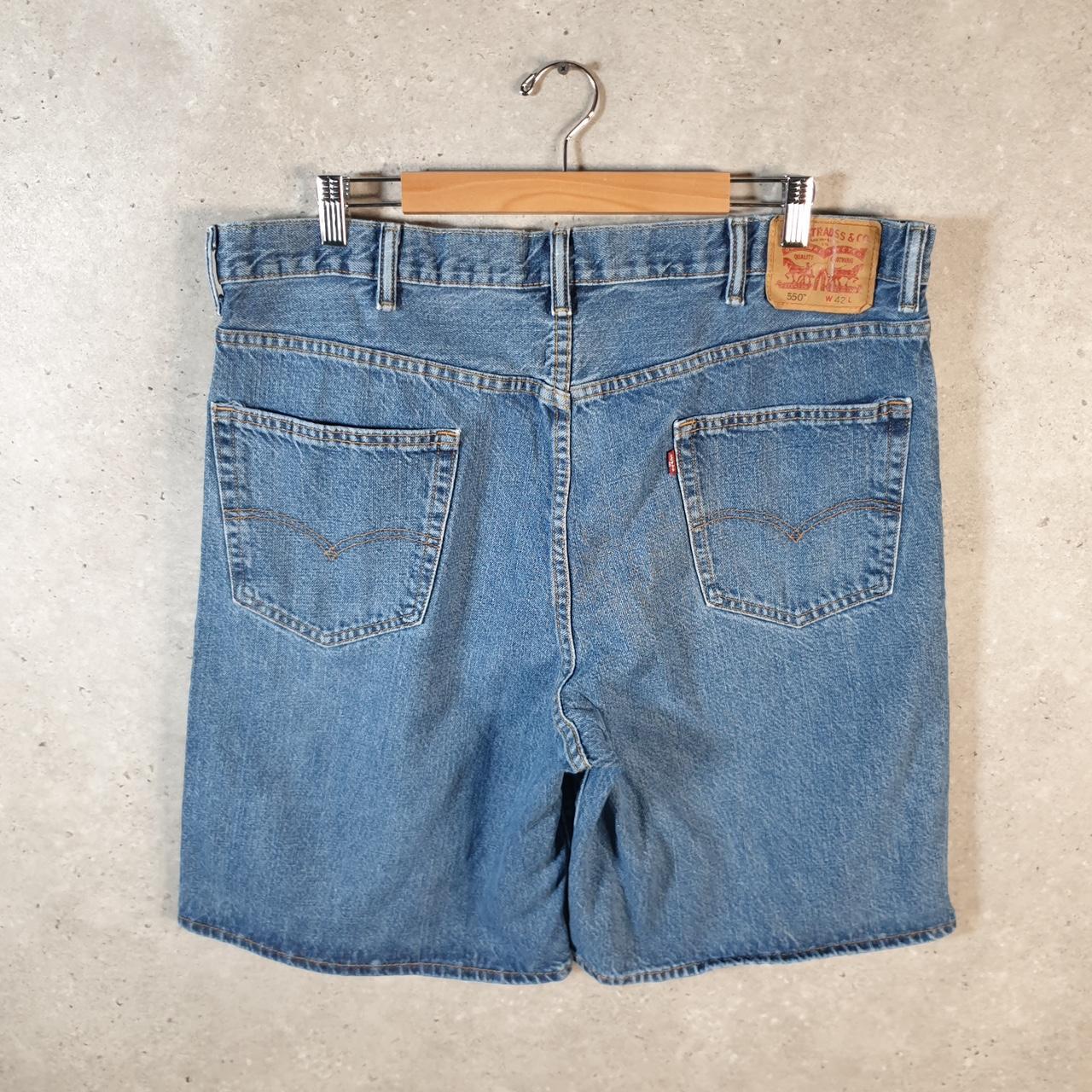 Vintage Levi’s 550 Baggy Shorts Jorts Cargo Mens W42 Blue Relaxed Denim