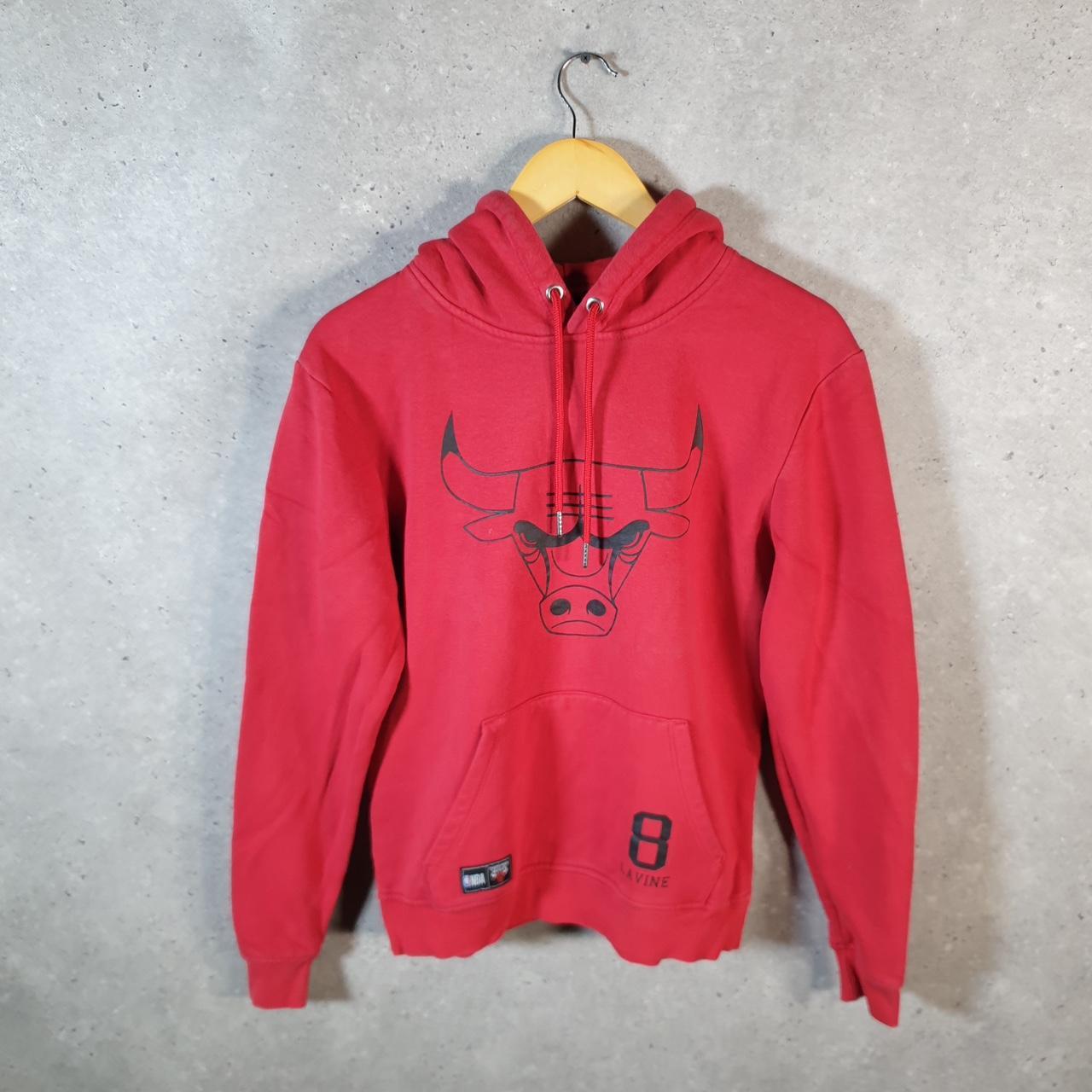 Vintage NBA Chicago Bulls Hoodie Mens Small Red Pullover USA Pro Sport