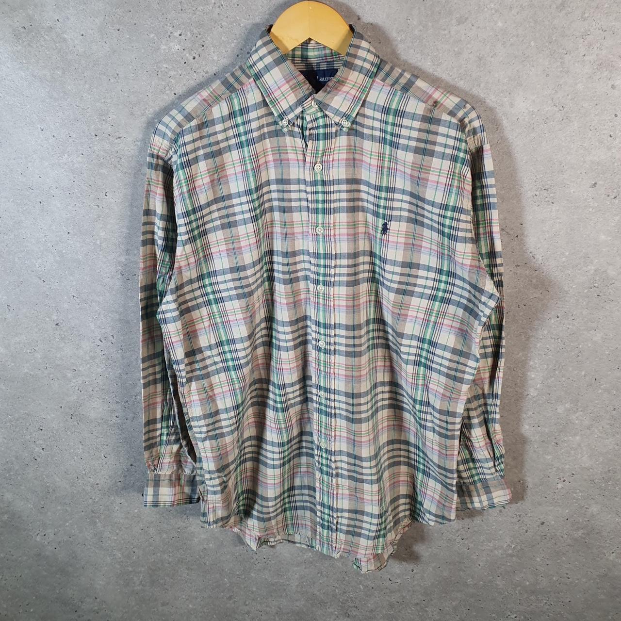 Vintage Ralph Lauren Button Down Shirt Men’s Small Brown Blake Fit Cotton Pony