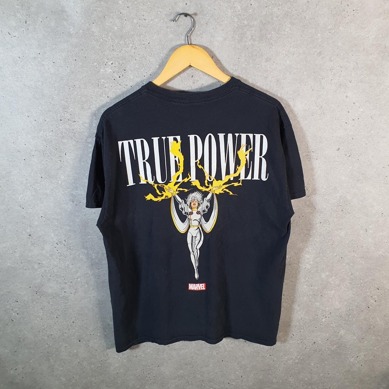 Vintage Marvel True Power T Shirt Men’s Large Black Movie Graphic Cartoon