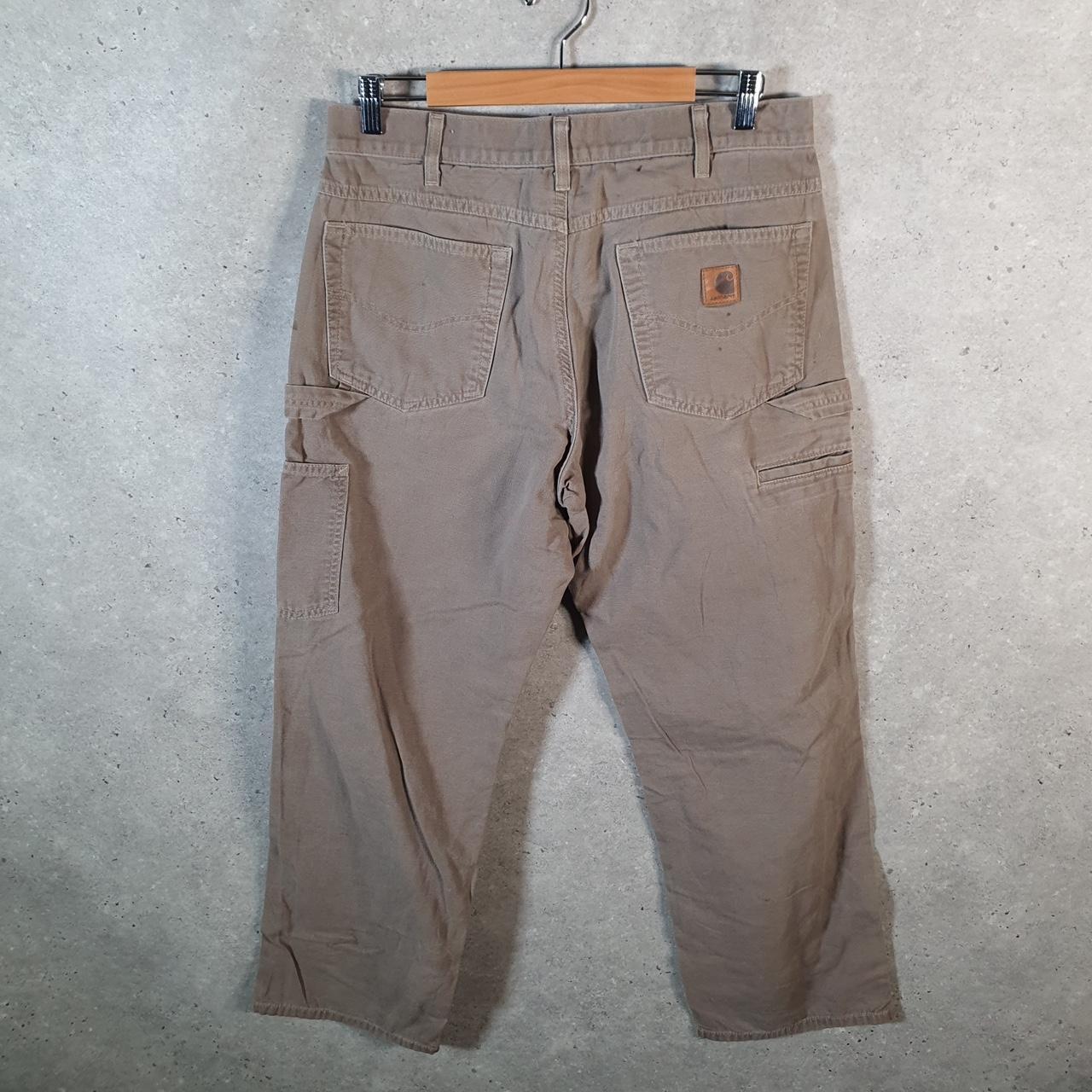Vintage Carhartt Carpenter Trousers Mens W33 L30 Brown Loose Fit Workwear