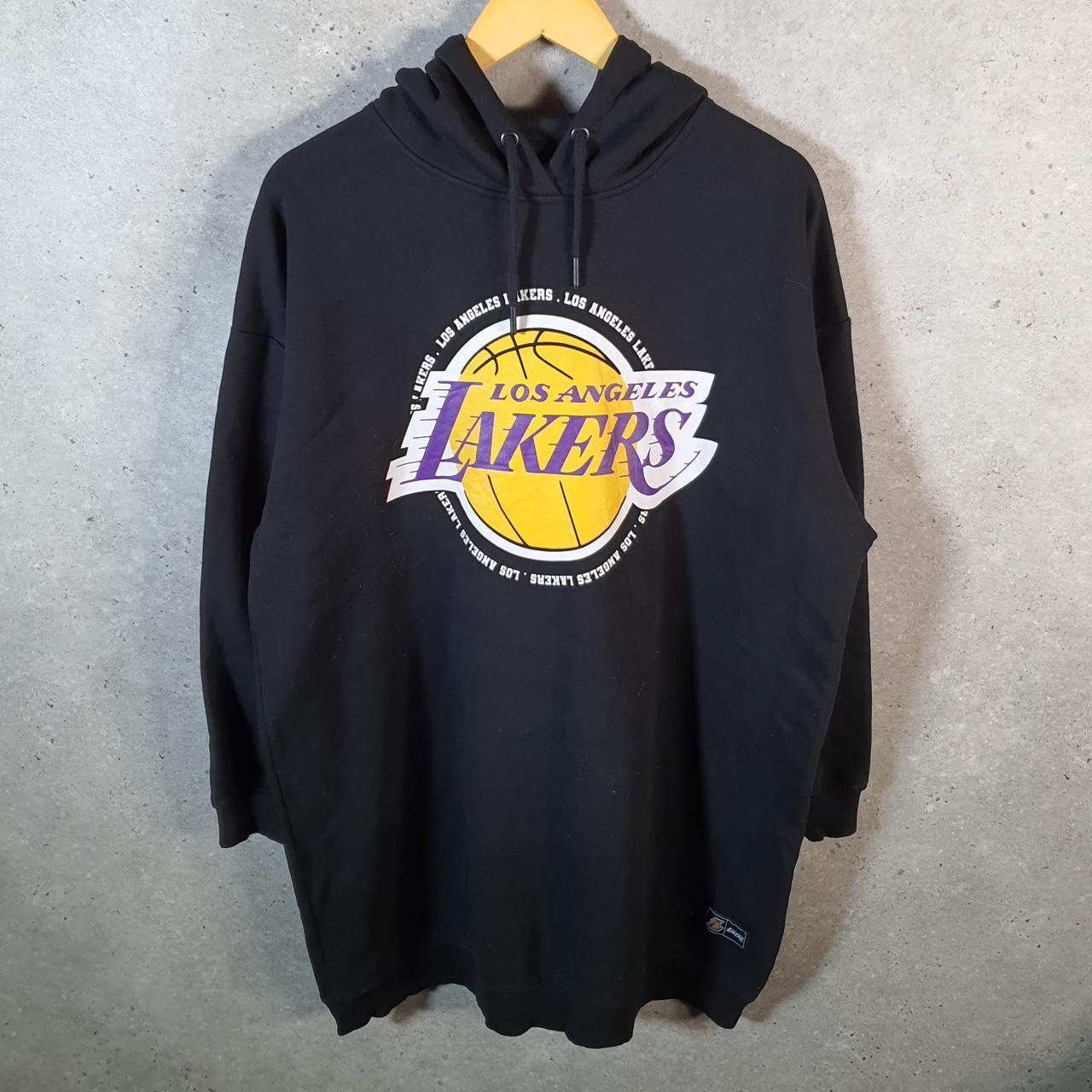 Vintage NBA Los Angeles Lakers Hoodie Womens Medium Black Pullover Pro Sport USA