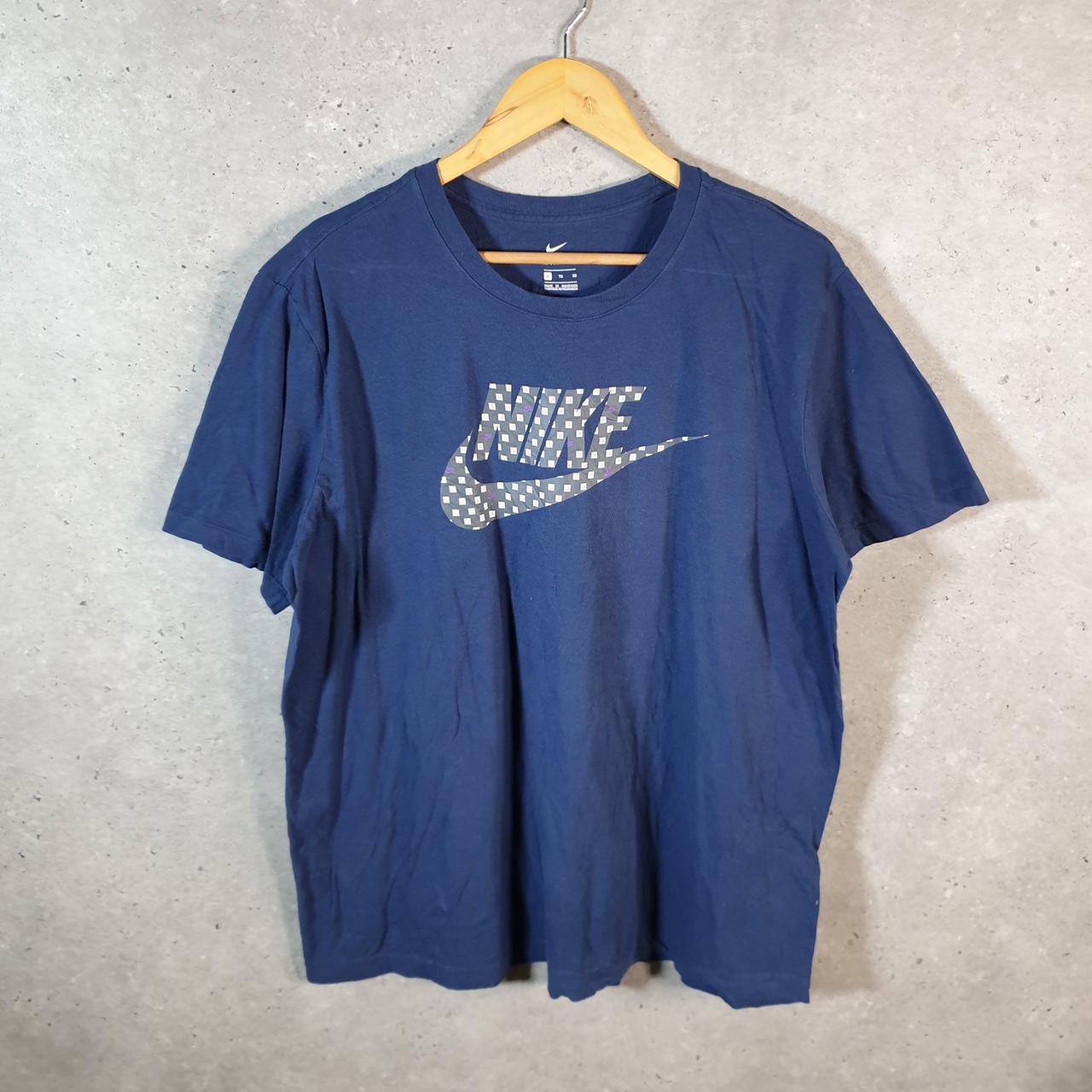 Vintage Nike T Shirt Men’s XL Blue Printed Single Swoosh Logo Athletic C8266