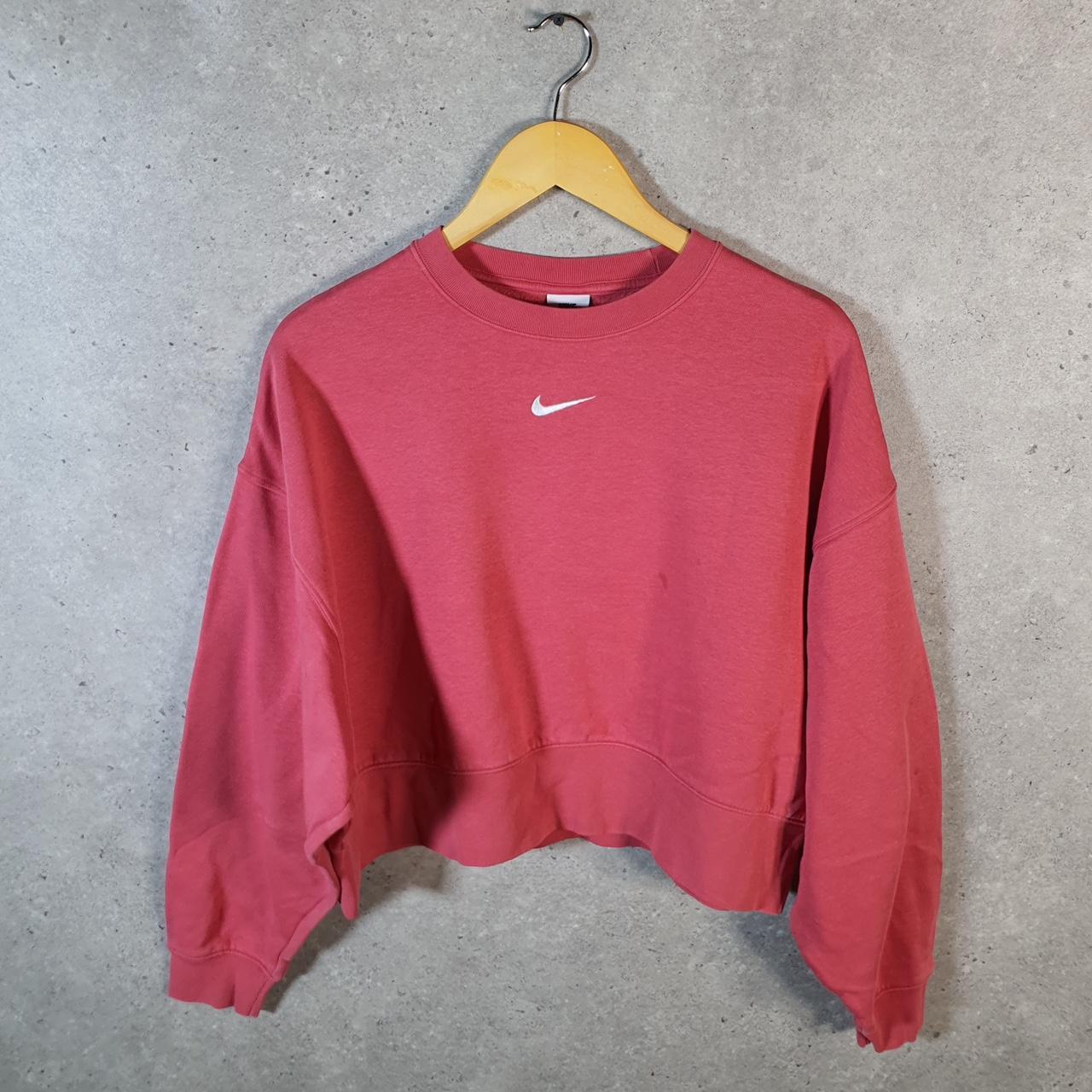 Vintage Nike Cropped Sweatshirt Womens XS Pink Swoosh Y2K Pullover Logo