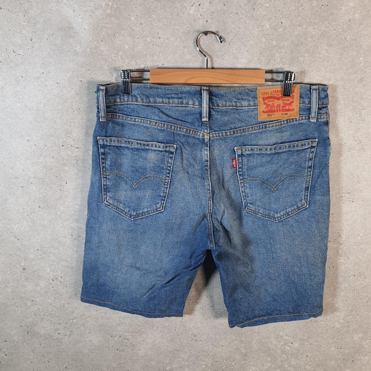 Vintage Levi’s 511 Baggy Shorts Jorts Cargo Mens W36 Blue Relaxed Denim