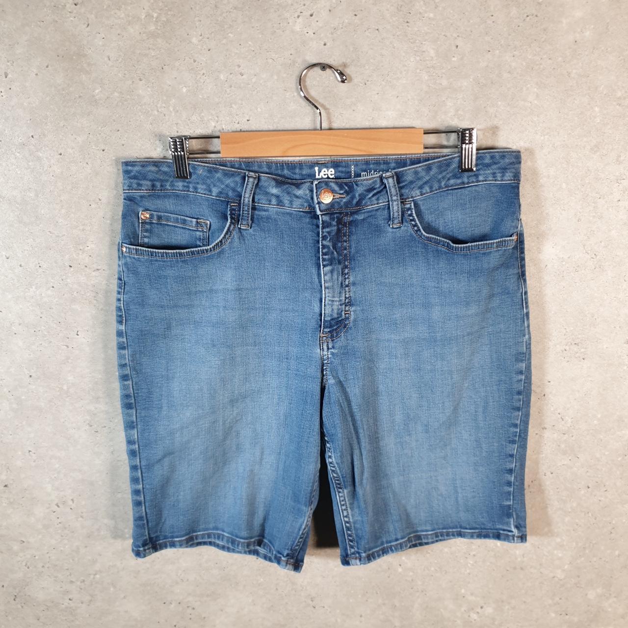 Vintage Lee Baggy Shorts Jorts Cargo Womens W36 Blue Relaxed Denim
