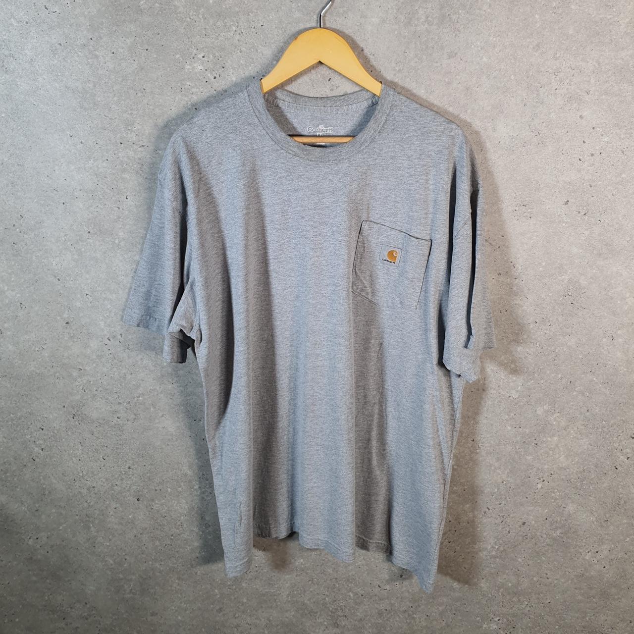 Vintage Carhartt Pocket T Shirt Men’s XL Grey Workwear Chore Utility Relaxed Fit C9210