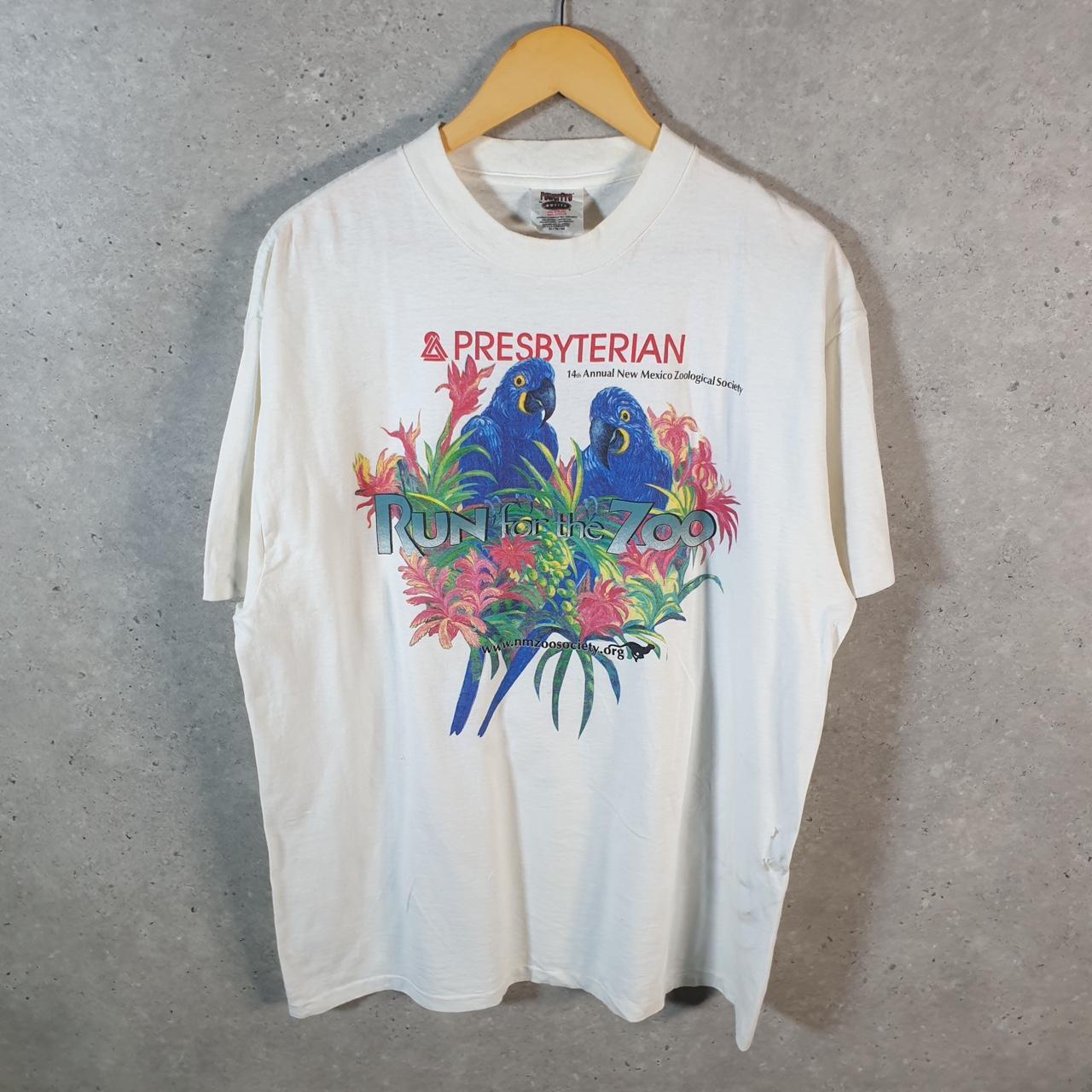 Vintage Oneita Power New Mexico Zoology Presbyterian 90s Single Stitch T Shirt Men’s XL White