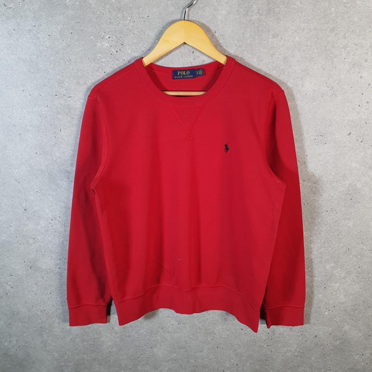 Vintage Ralph Lauren Polo Sweatshirt Men’s Small Red Cotton Pullover Pony