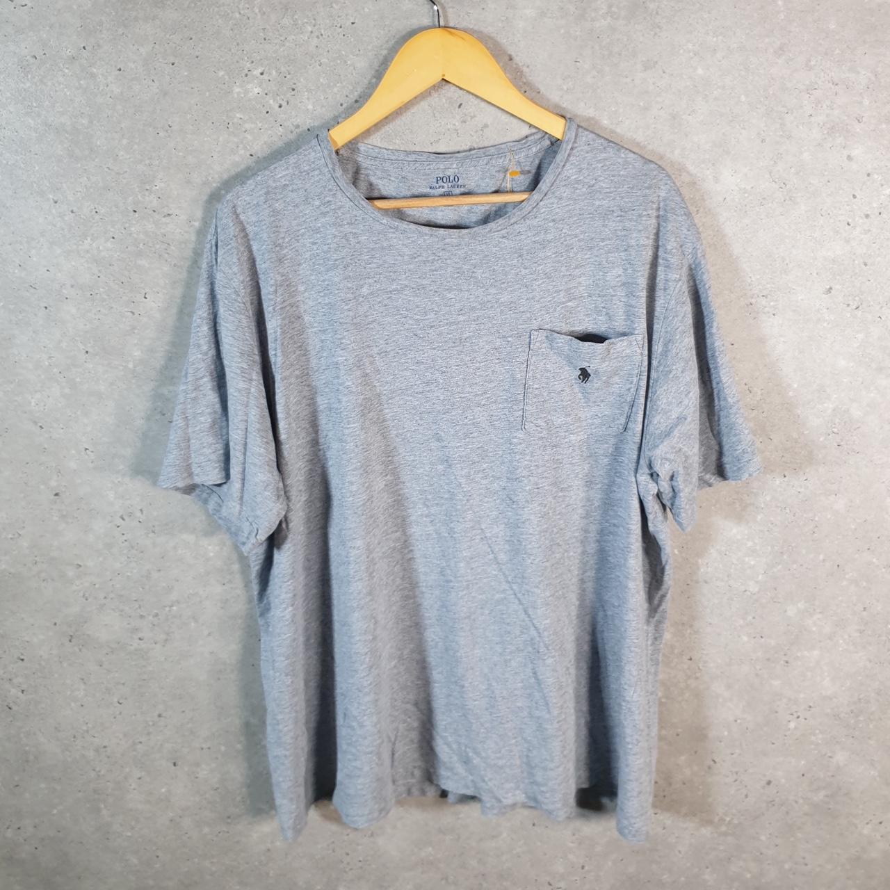 Vintage Ralph Lauren Polo T Shirt Men’s Large Tall Grey Embroidered Classic Fit Pony C8575