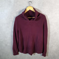Vintage Ralph Lauren Polo Knit Sweater Womens XL Burgundy Cotton Pullover