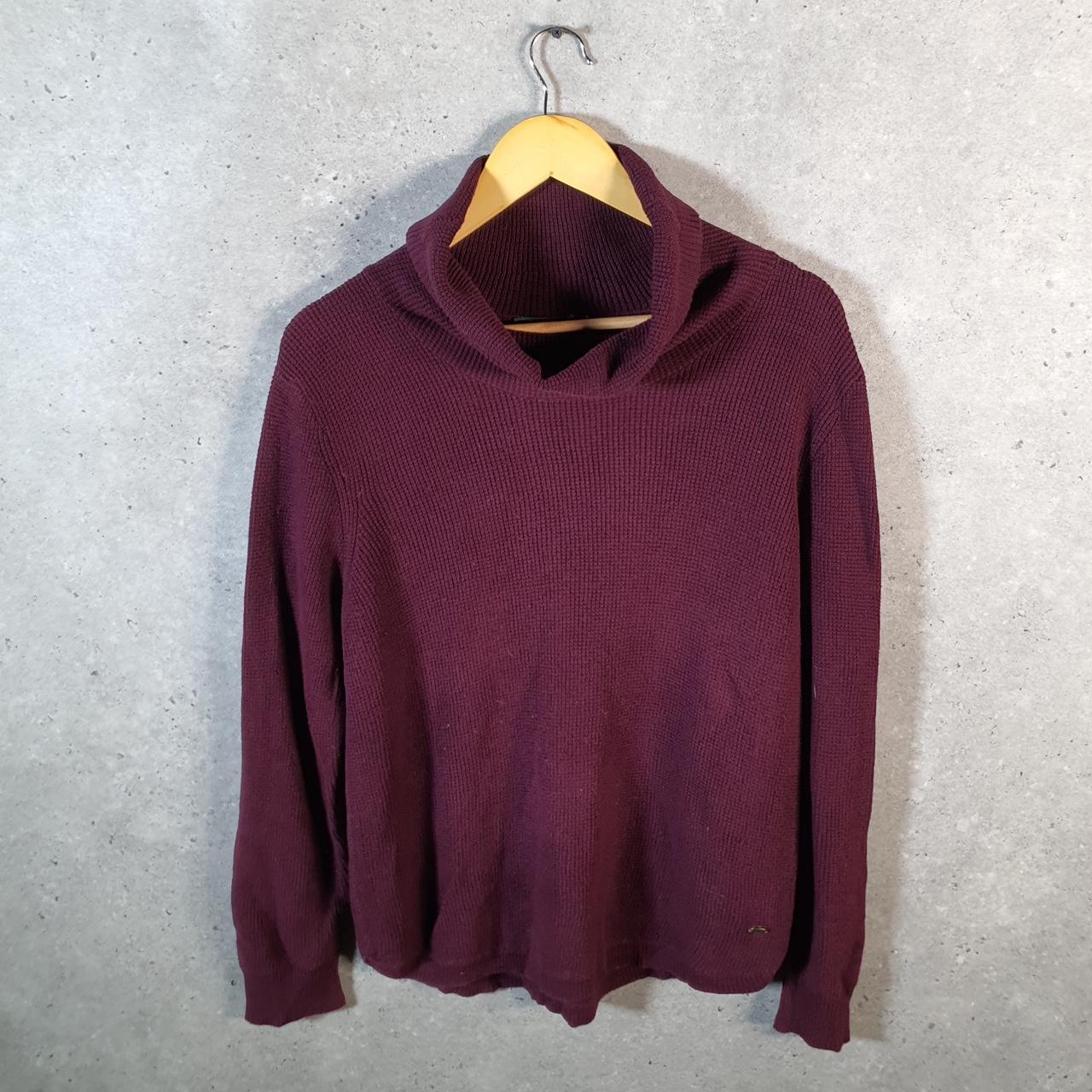 Vintage Ralph Lauren Polo Knit Sweater Womens XL Burgundy Cotton Pullover