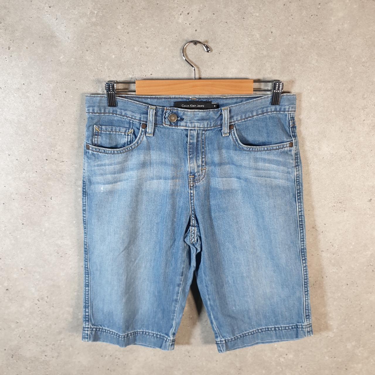 Vintage Calvin Klein Baggy Shorts Jorts Cargo Womens Uk10 Blue Relaxed Denim