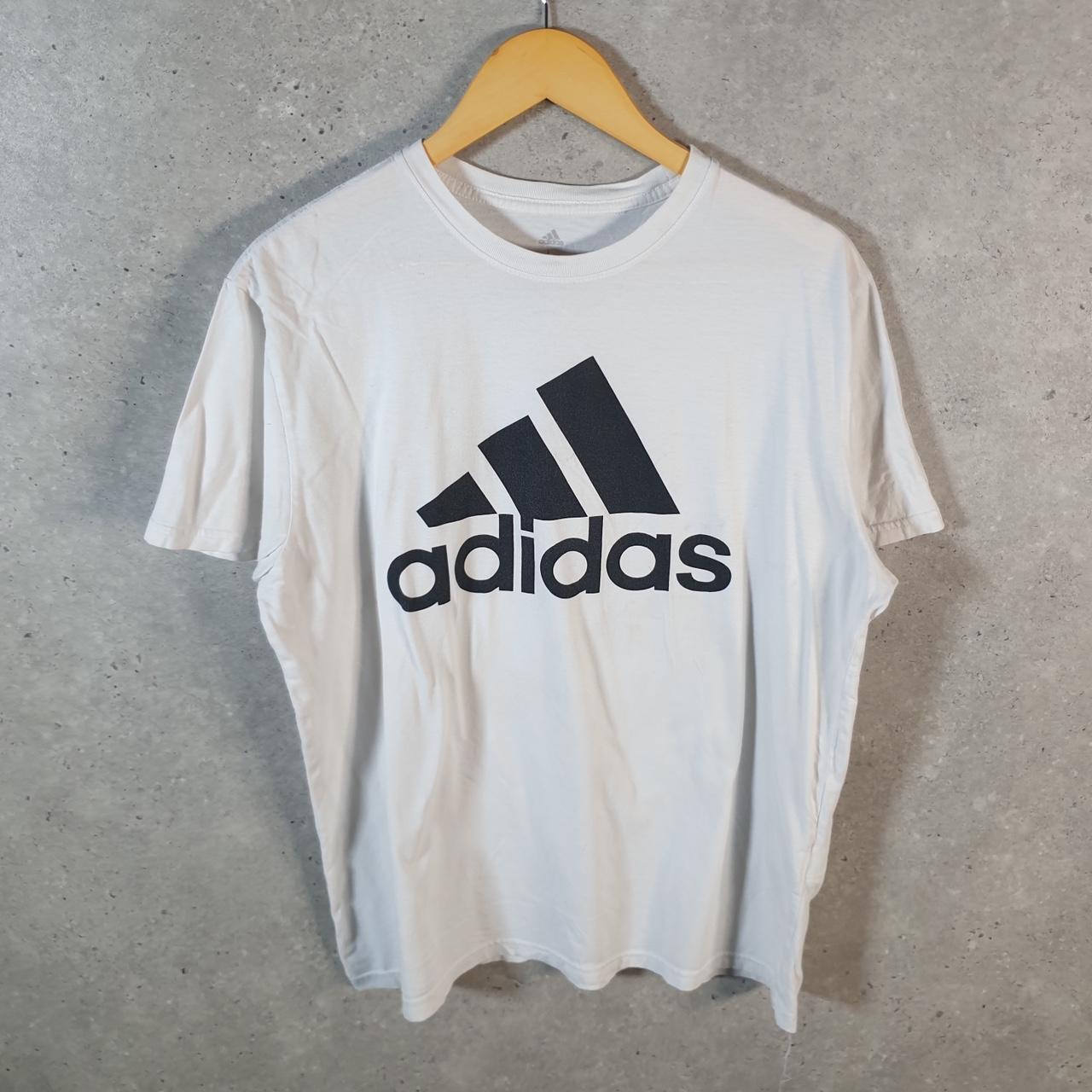 Vintage Adidas Golf Spellout T Shirt Men’s Large White Three Stripes Athletic