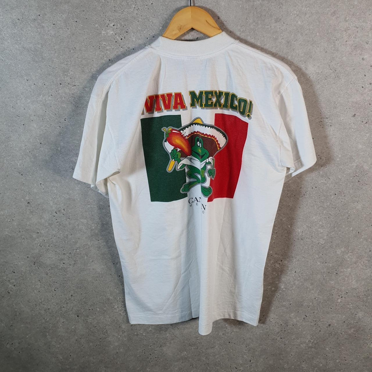 Vintage Dan Eli Viva Mexico Cancun 90s USA Single Stitch T Shirt Men’s Large White
