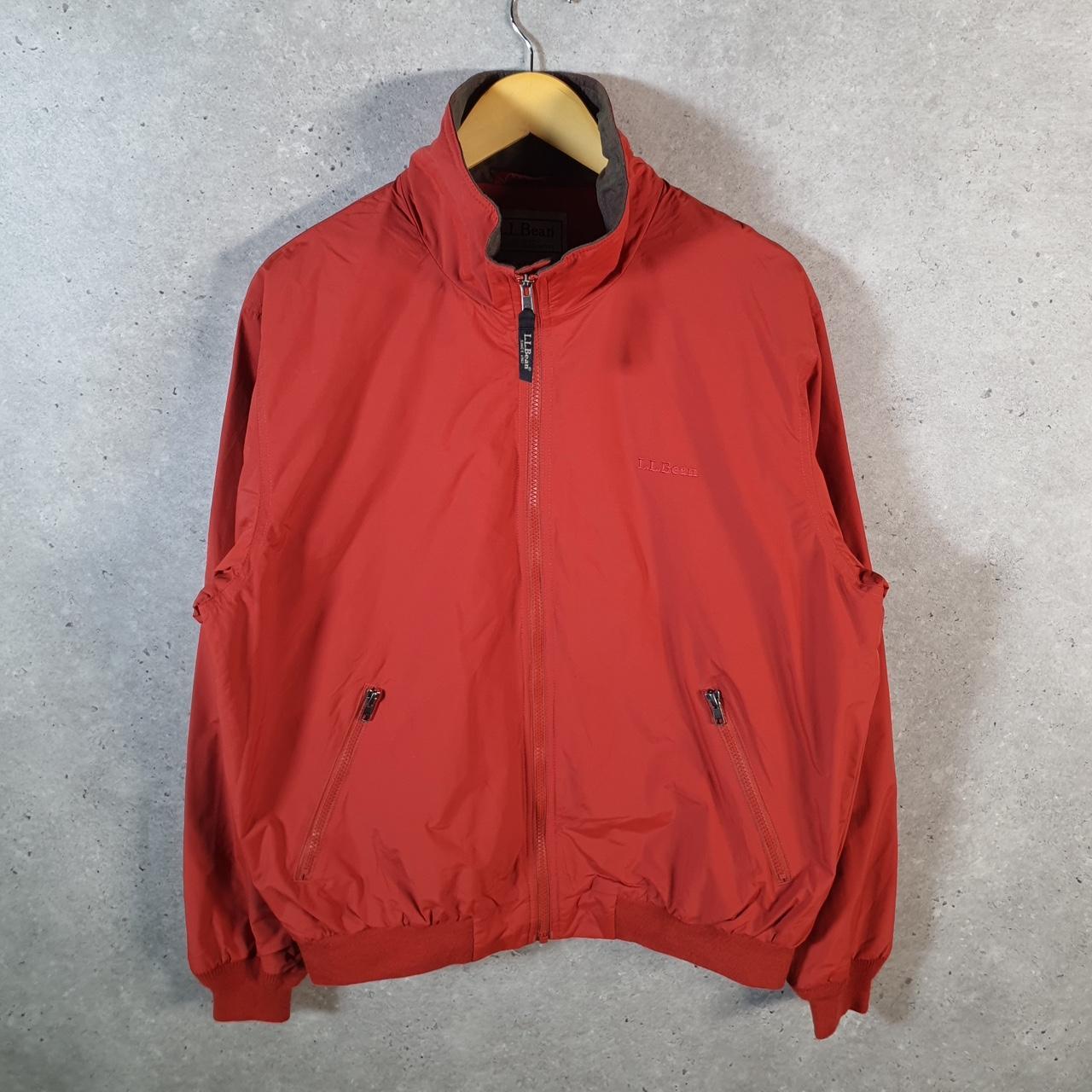 Vintage L.L. Bean Outdoors Nylon Jacket Mens Medium Red Full Zip Waterproof