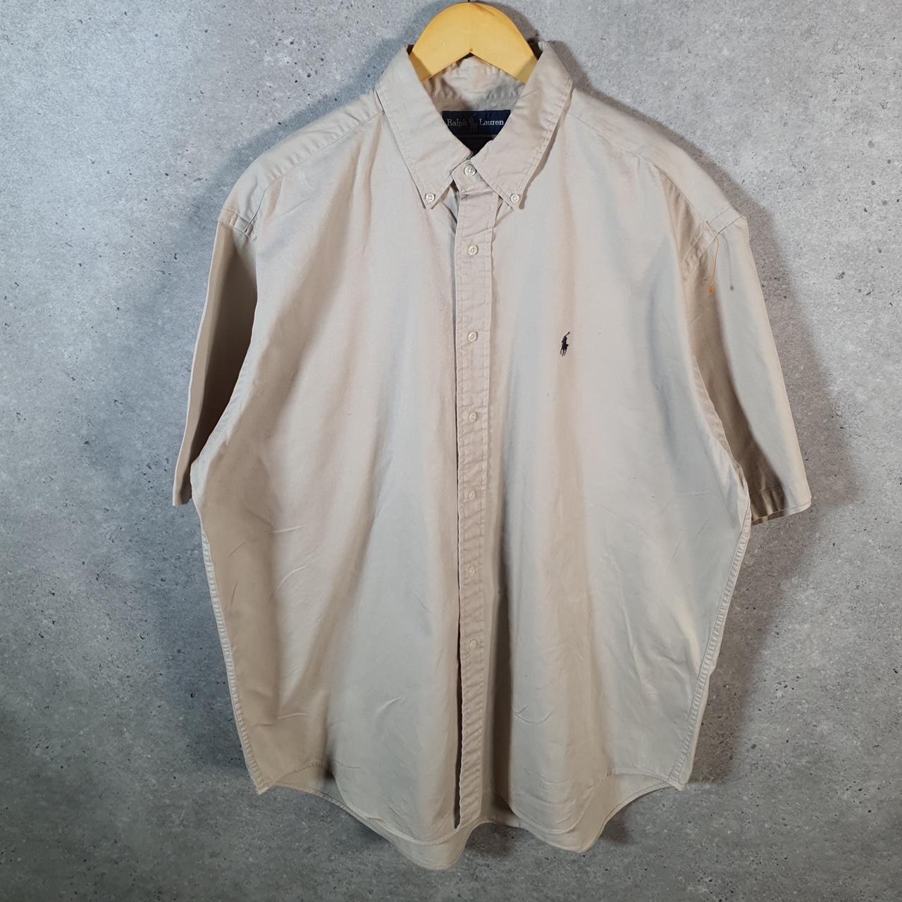 Vintage Ralph Lauren Button Down Shirt Men’s XL Brown Blake Cotton Pony