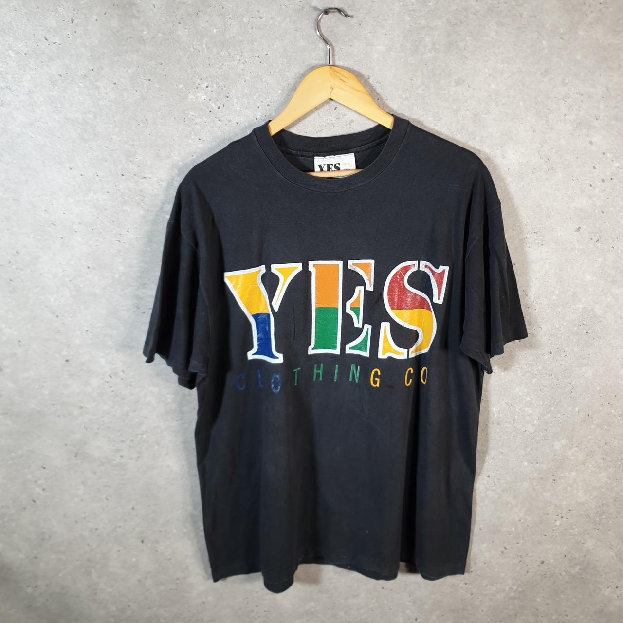 Vintage Yes Clothing Company Spellout USA Single Stitch T Shirt Men’s Medium Black Big Fish Vintage