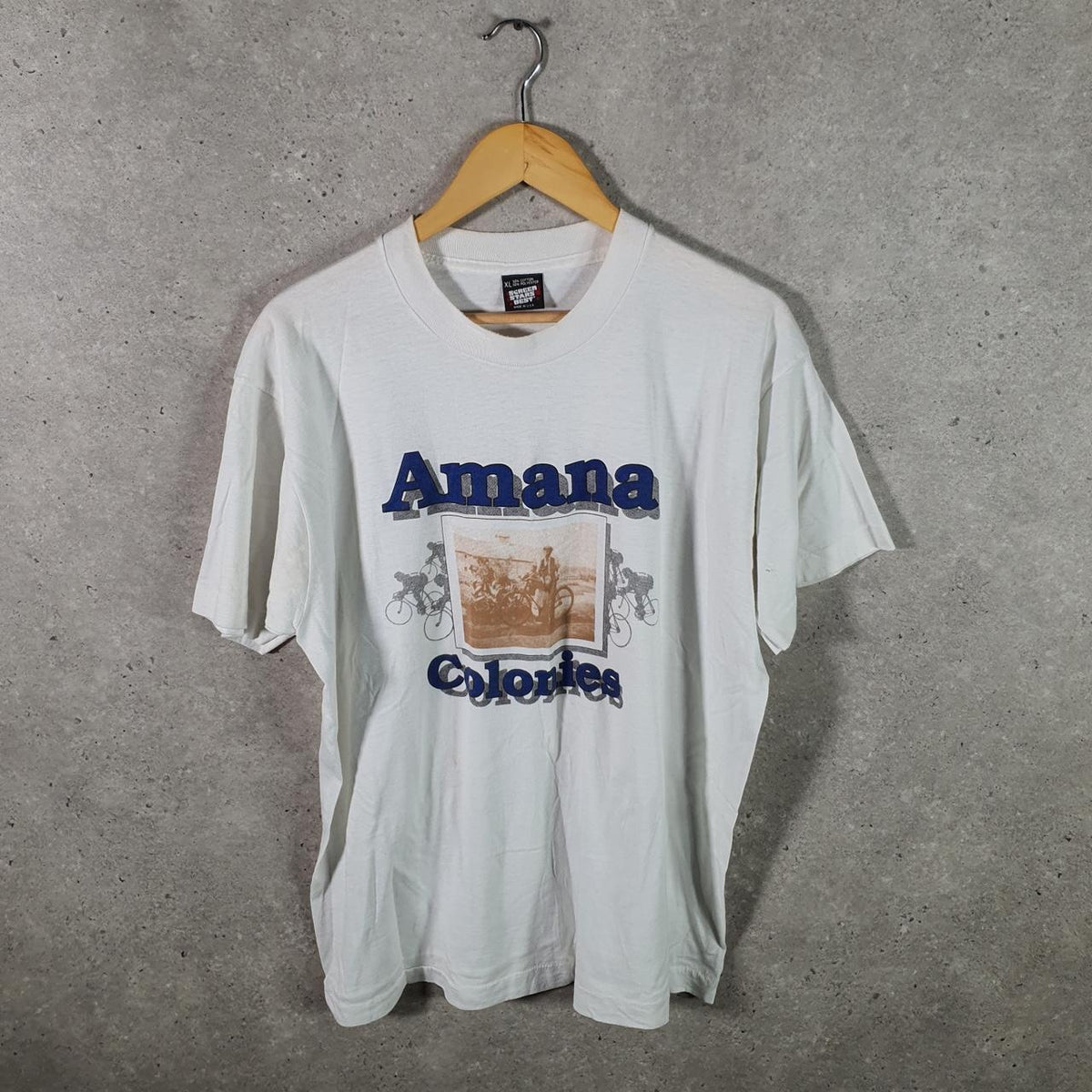 Vintage Screen Stars Best Amanda Colonies USA Single Stitch T Shirt Men’s XL White Big Fish Vintage