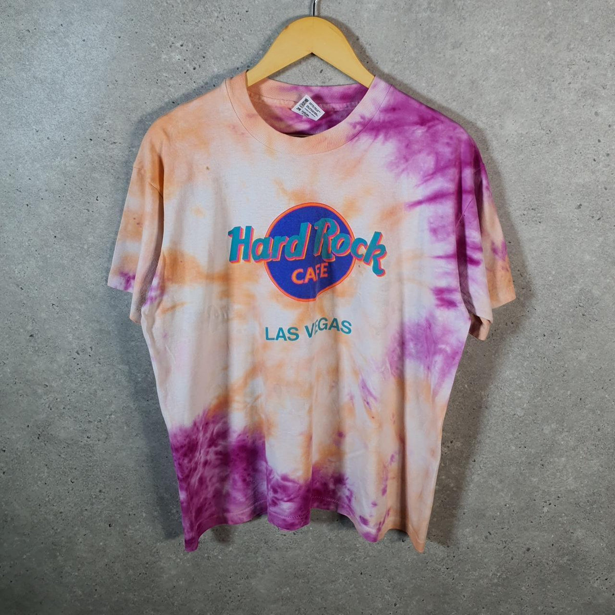 Vintage Hard Rock Cafe Dallas 90s USA Single Stitch T Shirt Men’s Large Tie Dye C9658