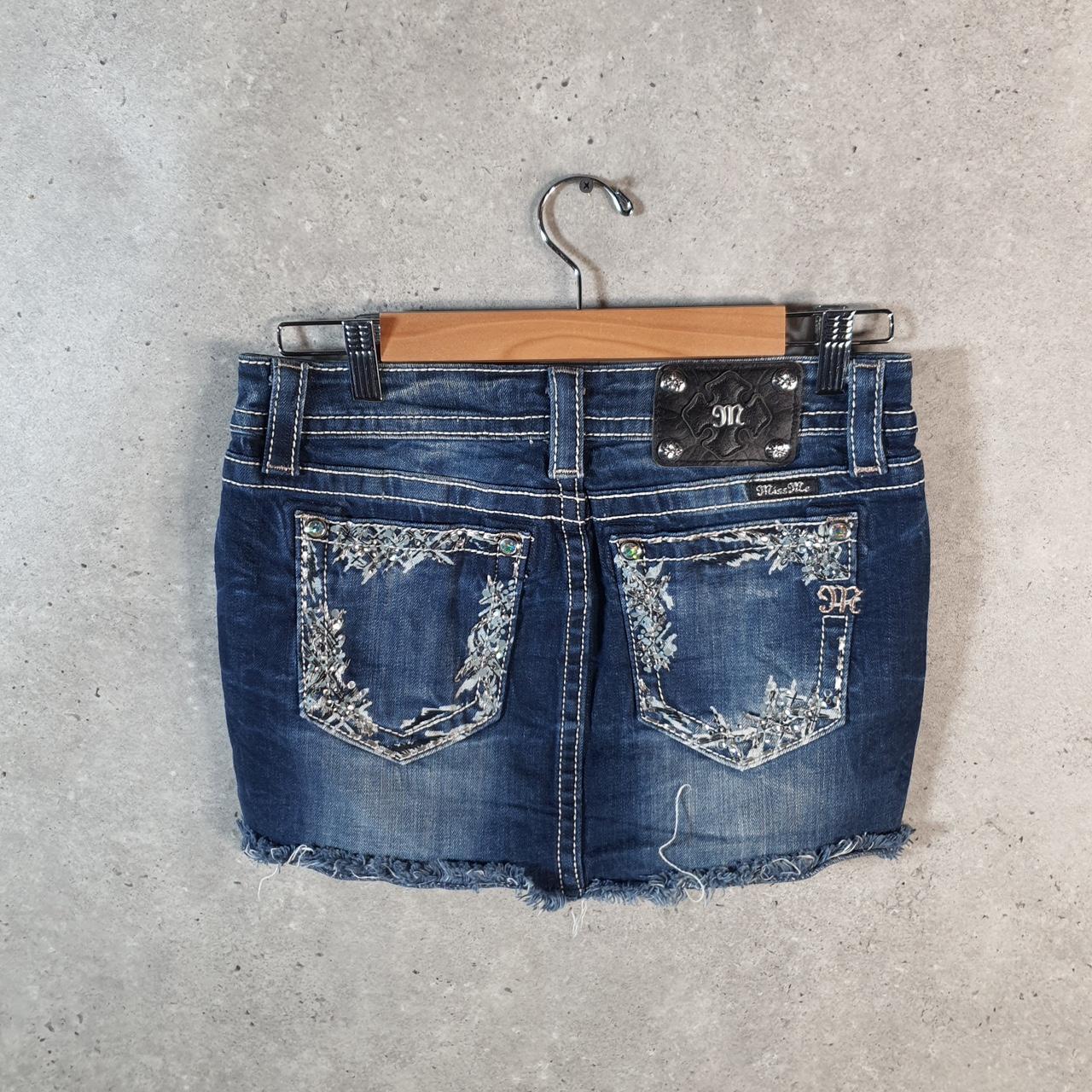 Vintage Miss Me Baggy Y2K Hip Hop Jeans Shorts Jorts Womens W27 Blue Denim Low Rise