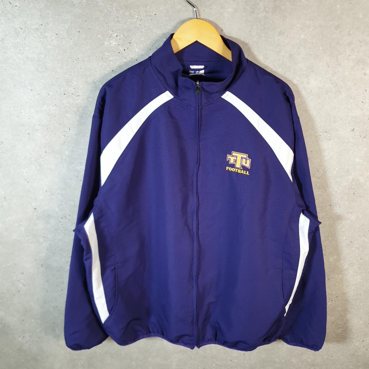 Vintage Russell Athletic TTU Football USA Track Jacket Men’s XL Purple Full Zip