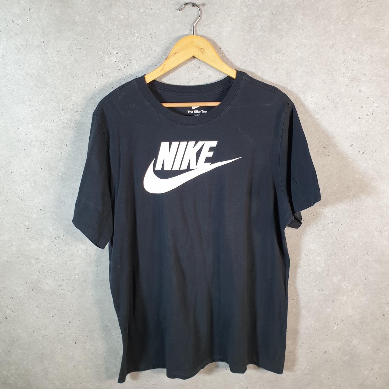 Vintage Nike T Shirt Men’s XL Black Printed Single Swoosh Logo Athletic C8255