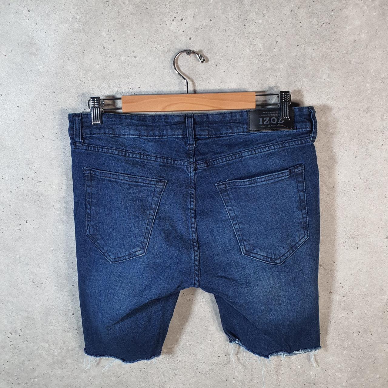 Vintage Izod Baggy Shorts Jorts Cargo Mens W32 Blue Denim Skinny Fit Cargo