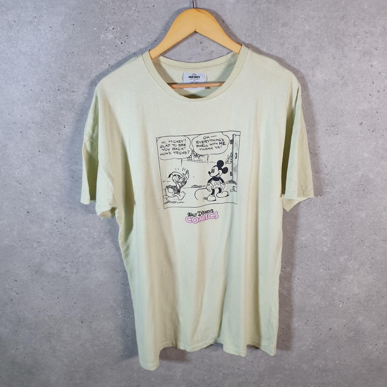 Vintage Disney Comics Land Mickey Mouse T Shirt Womens Small Yellow Graphic Cartoon
