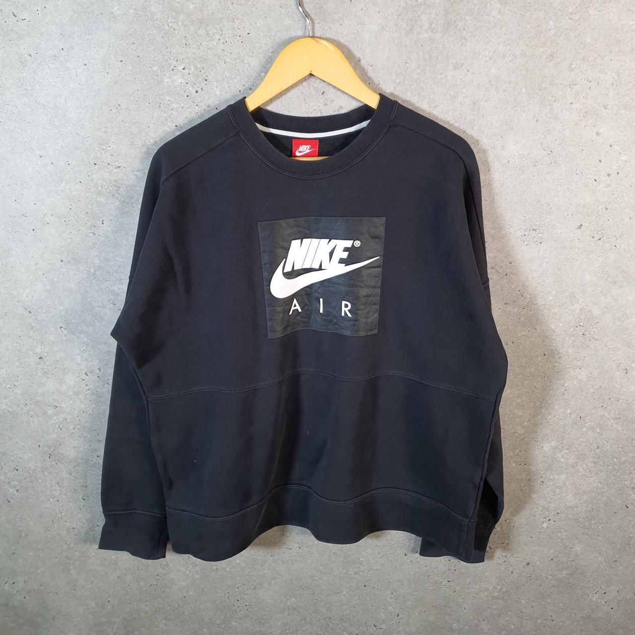 Vintage Nike Air Sweatshirt Men’s Large Black Swoosh Y2K Pullover Logo