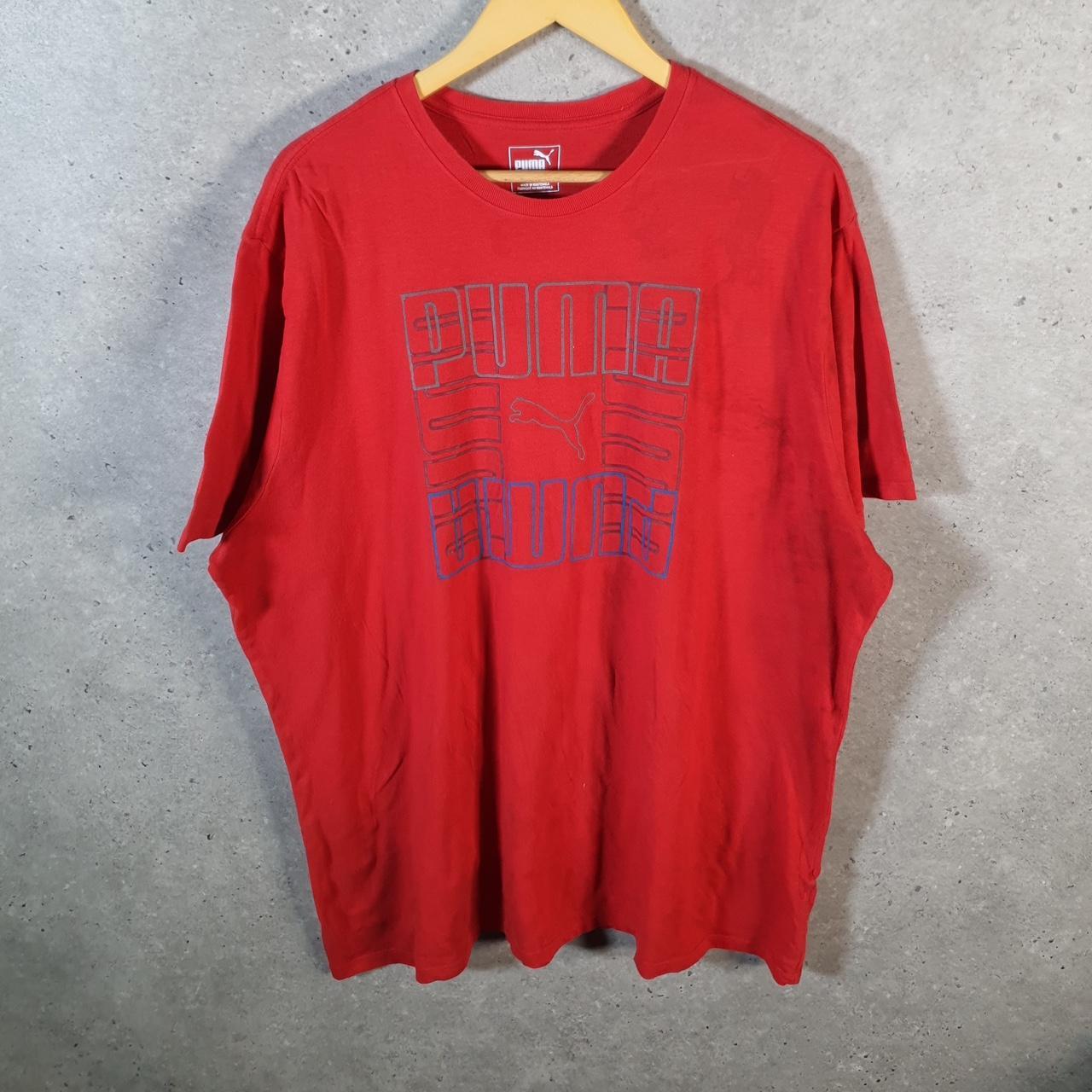 Vintage Puma Spellout T Shirt Men’s 2XL Red Logo Athletic Casual