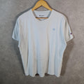 Vintage Champion Embroidered Spellout T Shirt Men’s Large White USA Athletic