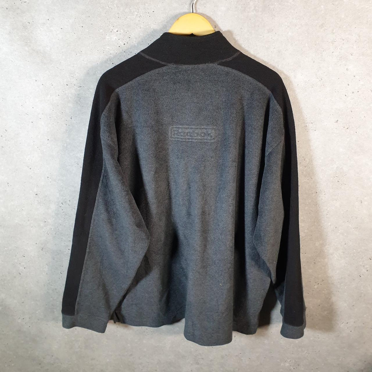 Vintage Reebok 90s 1/4 Zip Fleece Sweatshirt Pullover Mens Large Grey Embroidered Logo