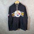 Vintage NFL Pittsburgh Steelers Hoodie Mens XL Black Pullover USA Pro Sport