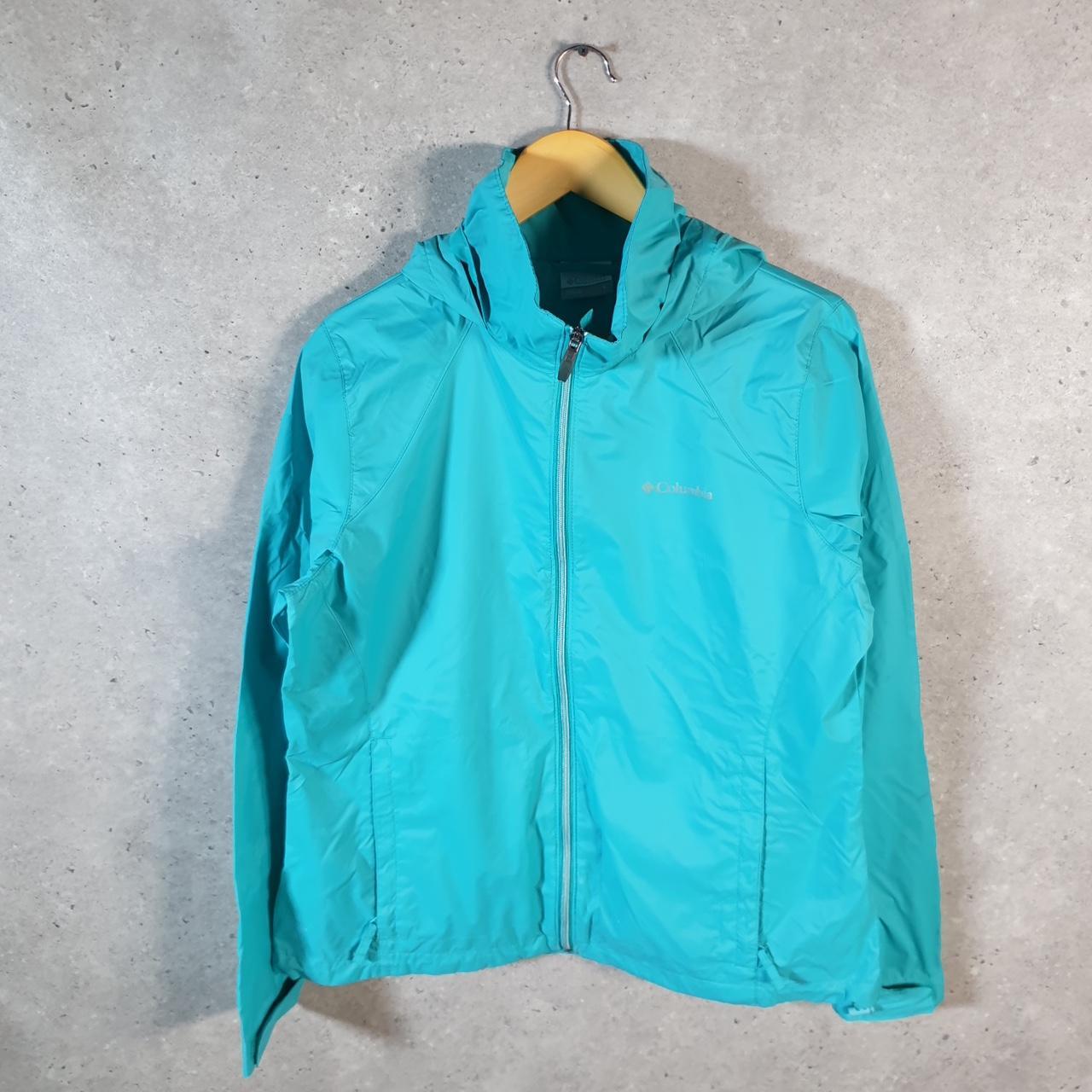 Vintage Columbia Windbreaker Track Jacket Womens Large Blue USA Athletic