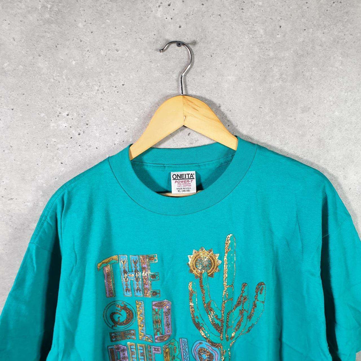 Vintage Oneita Power Pueblo Tucson Arizona T Single Stitch T Shirt Men’s XL Blue Big Fish Vintage