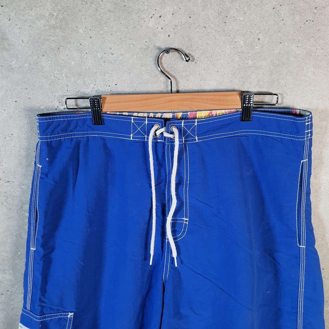 Vintage Ralph Lauren Polo Swim Shorts Cargo Men’s Medium Blue Baggy Cotton Big Fish Vintage