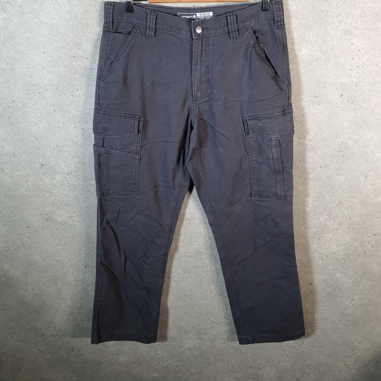 Vintage Carhartt Carpenter Trousers Mens W34 L30 Grey Relaxed Fit Workwear